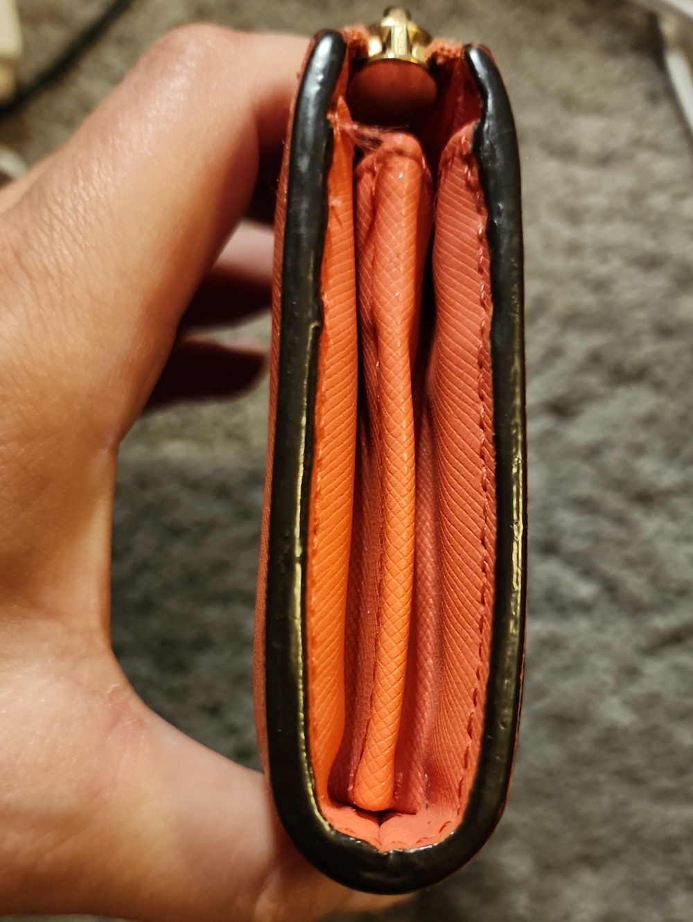 Coach Coral Or Salmon Color Saffiano Leather Zip Around Wallet - Picture 7 of 15